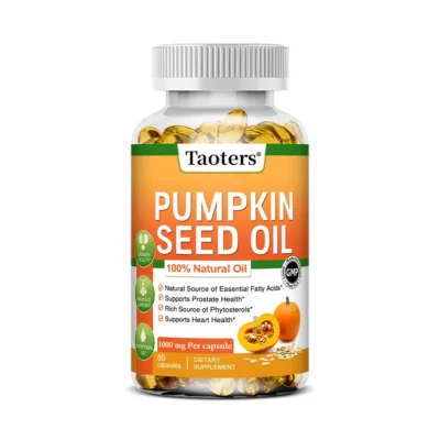 Pumpkin Seed Oil Capsules - Supports Prostate, Urinary Tract, Bladder Health, and Promotes Hair Growth - 120 Capsules