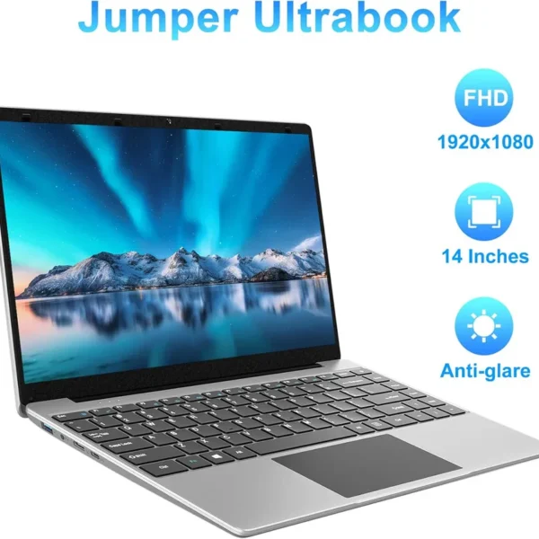 14 Inch 12GB LPDDR4 RAM 512GB SSD ROM  Windows 10 Computer Laptop PC 4-Core Processor WIFI 1080p FHD IPS Screen with Celeron