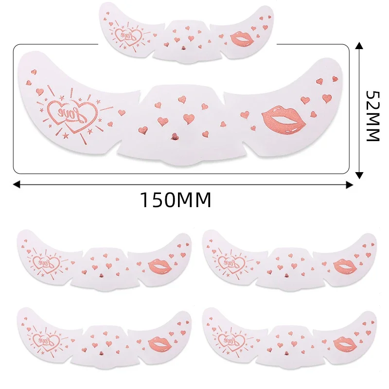 6Pcs/Set Glitter Skincare Freckles Face Tattoo Sparkle Temporary Tattoo Bow Love Kiss Makeup Patch Valentine's Day Face Tattoo