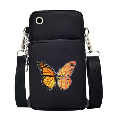 Universal Mobile Phone Bag Iphone 13 Huawei Shoulder Cross-body Package Women Sport Pouch Unisex Arm Wrist Bags Butterfly Print