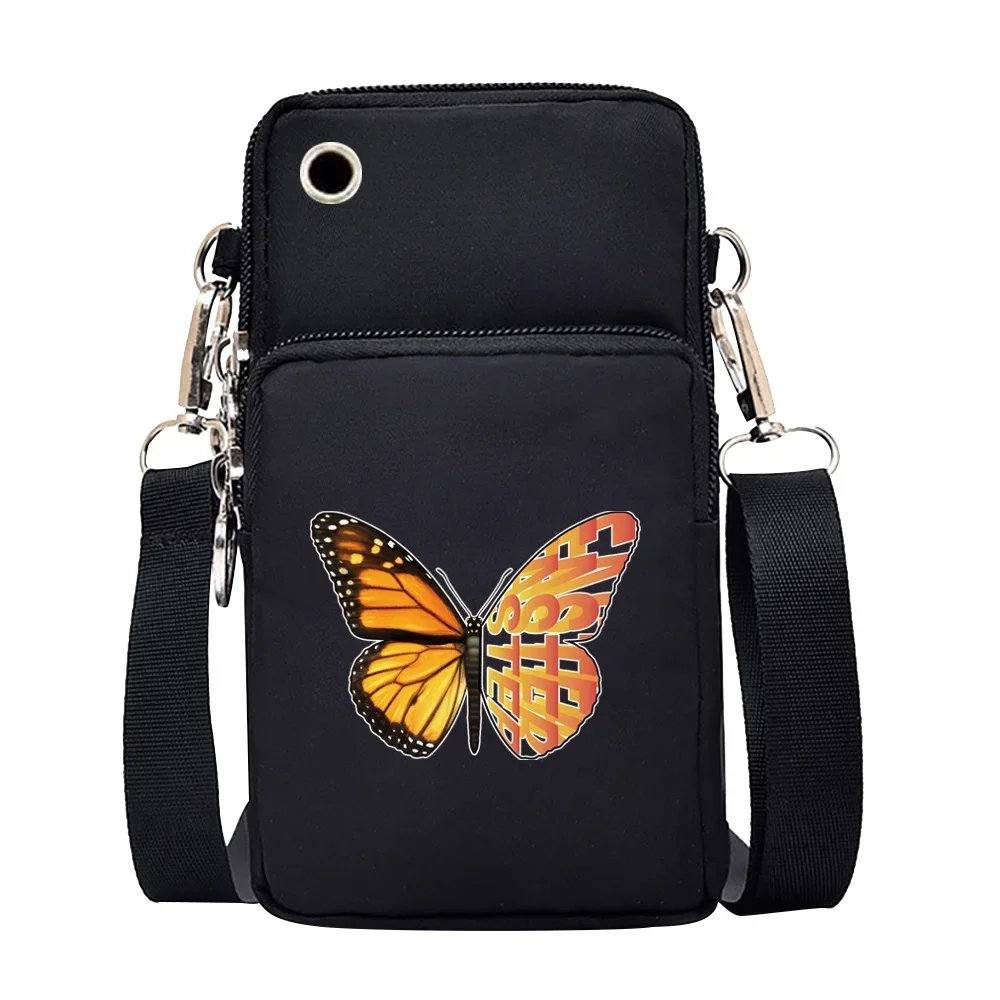 Universal Mobile Phone Bag Iphone 13 Huawei Shoulder Cross-body Package Women Sport Pouch Unisex Arm Wrist Bags Butterfly Print