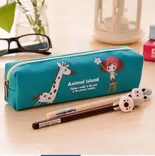1 Piece Lytwtw's Kawaii Pen Pencil Bag Canvas School Offfice Stationery Makeup Pouch Case holder organizer Cute Things Gift