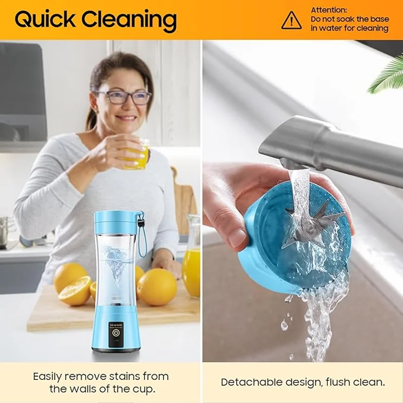 380ml Household Juice Mixer Mini Electric Juicer USB Rechargeable Smoothie Smoothie Shake Mixer Outdoor Picnic Portable Juicer