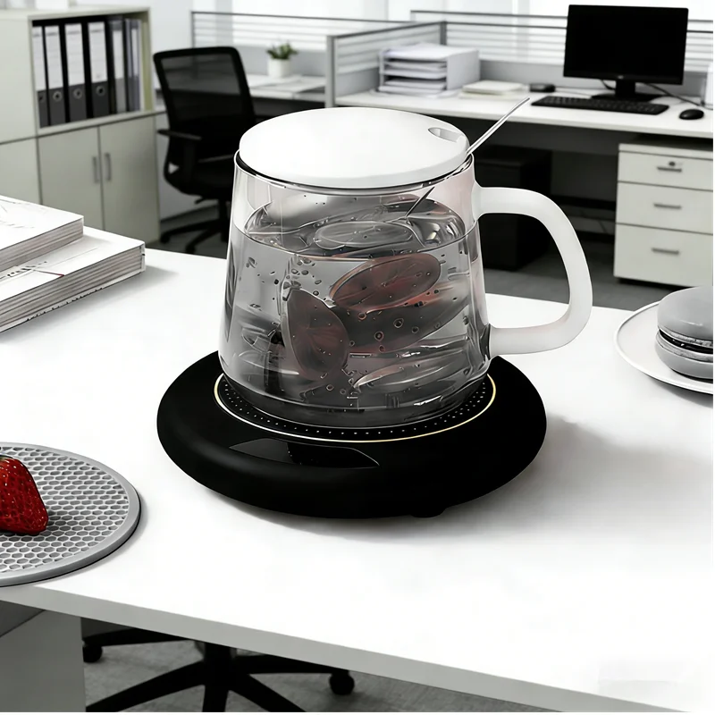 USB Thermostatic Heating Coaster for Home 3-Speed Adjustable Constant Temperature 55-65-75 Degrees Cappuccino Warmer