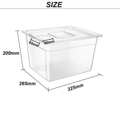 Container 11 Liter/12 Quart with Lid BPA Free Food Grade for Virtually All Immersion Circulators Sous Vide Cookers Accessories