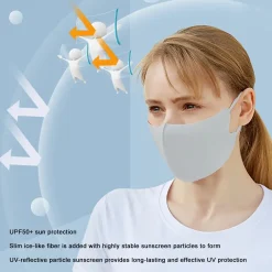 Alternative view of 3PCS/pack Ice Silk Face Mask UV Sun Protection Adjustable Breathable Men Women Outdoor Running Cycling Sports Mask