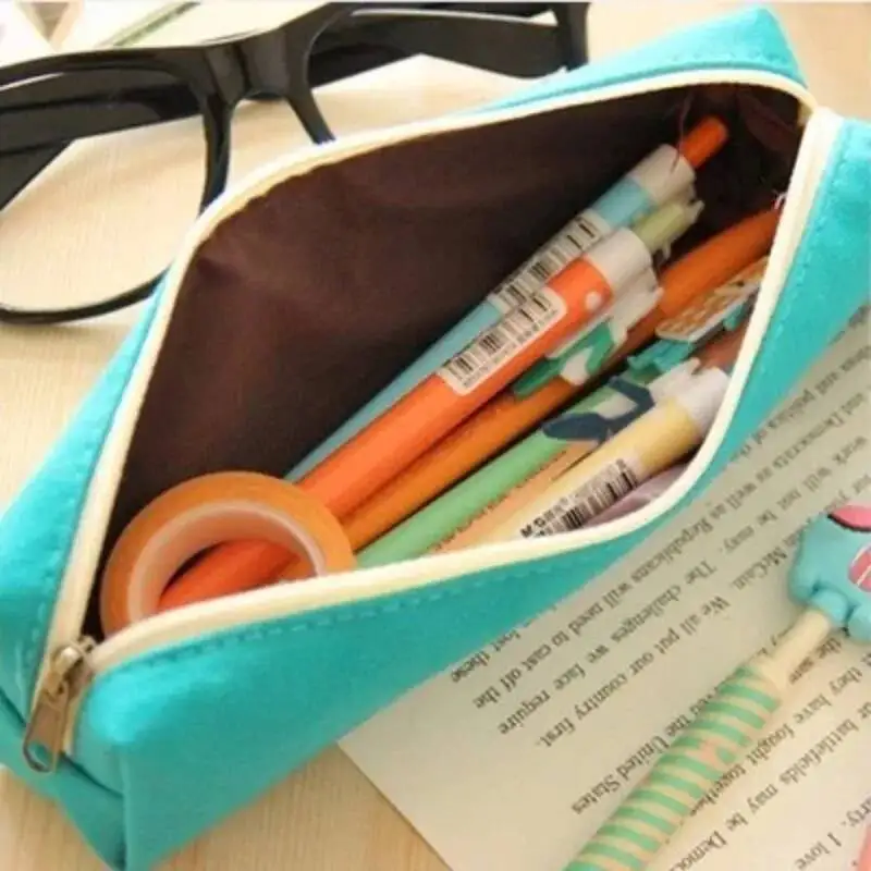 1 Piece Lytwtw's Kawaii Pen Pencil Bag Canvas School Offfice Stationery Makeup Pouch Case holder organizer Cute Things Gift