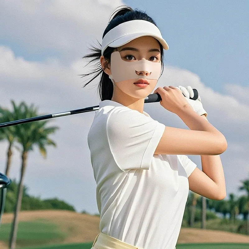 2026 New Ice Silk Sunscreen Face Mask Women Outdoor Sunshade UV Protection Mask Breathable Sun-proof Facekini for Golf Sports