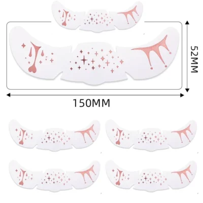 6Pcs/Set Glitter Skincare Freckles Face Tattoo Sparkle Temporary Tattoo Bow Love Kiss Makeup Patch Valentine's Day Face Tattoo