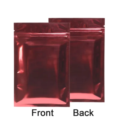 Flat  Aluminum Foil Mylar Ziplock Pouches Various Size Glossy Bag, 100pcs Heat Sealing Zipper Organizer Storage Bags