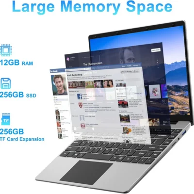 14 Inch 12GB LPDDR4 RAM 512GB SSD ROM  Windows 10 Computer Laptop PC 4-Core Processor WIFI 1080p FHD IPS Screen with Celeron