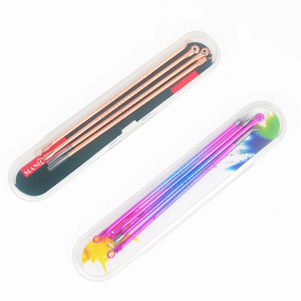 4PCS Acne Blackhead and Acne Remover Skincare Female Beauty Acne Treatment Pore Cleaning Needle Hook