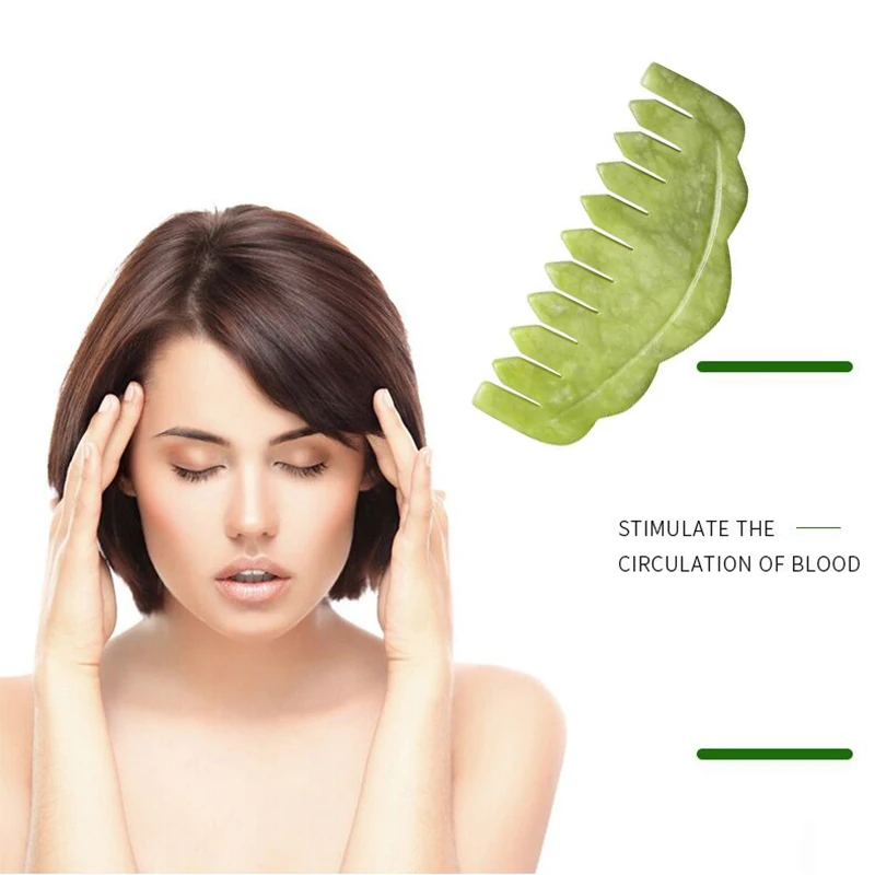 Natural Green Xiuyu Gua Sha Board Jade Stone Massager For SPA Acupuncture Body Scraping Gouache Scraper Facial Beauty Tool
