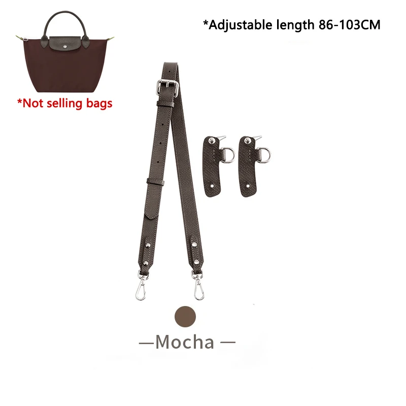 Cow Leather Replacement Crossbody Bag Strap Fit for Longchamp 2025 Mocha Moka mini shoulder strap without punching modification