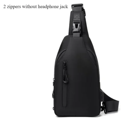 Men Bag Fashion New Solid Color Men Chest Bag Outdoor Casual Fashion One Shoulder Crossbody Bag Nylon USB Charging Shoulder Bags