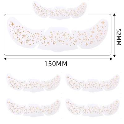 6Pcs/Set Glitter Skincare Freckles Face Tattoo Sparkle Temporary Tattoo Bow Love Kiss Makeup Patch Valentine's Day Face Tattoo