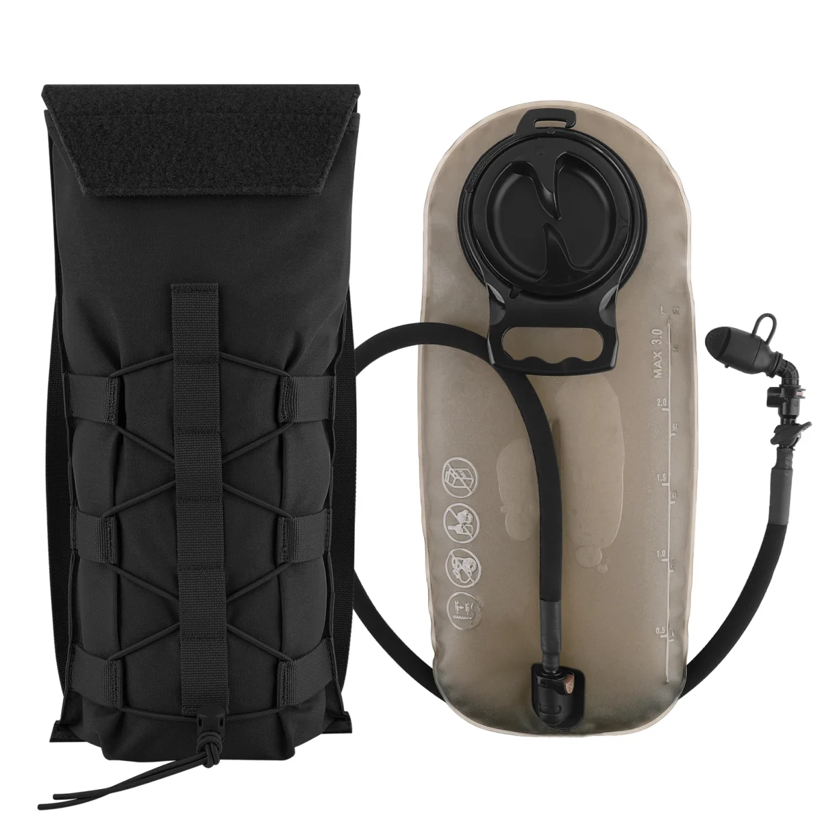 KRYDEX 500D Tactical 1.5L 3L Water Bladder Pouch Modular 100 50 Oz Hydration Carrier MOLLE Pack Bag Pouch Hunting Outdoor Gear