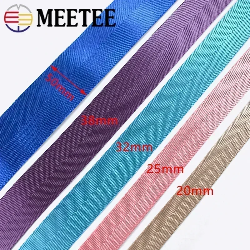10Meter 20-50mm Nylon Ribbon Band Herringbone Pattern Webbing Tape Belt Backpack Strap DIY Bag Binding Fabric Sewing Accessories