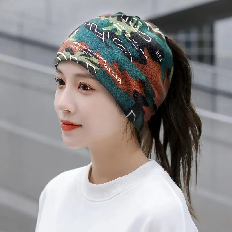 Fashion Double Head Cap Bib Twist Cap Multi-Functional Printed Scarf Cover Cap Neck Cap Face Mask Headscarf Cap C081