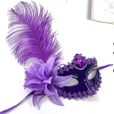 Venice Adult Masquerade Princess Mask Women Luxury Peacock Feathers Half Face Mask Party Performance Carnival Cosplay Costume