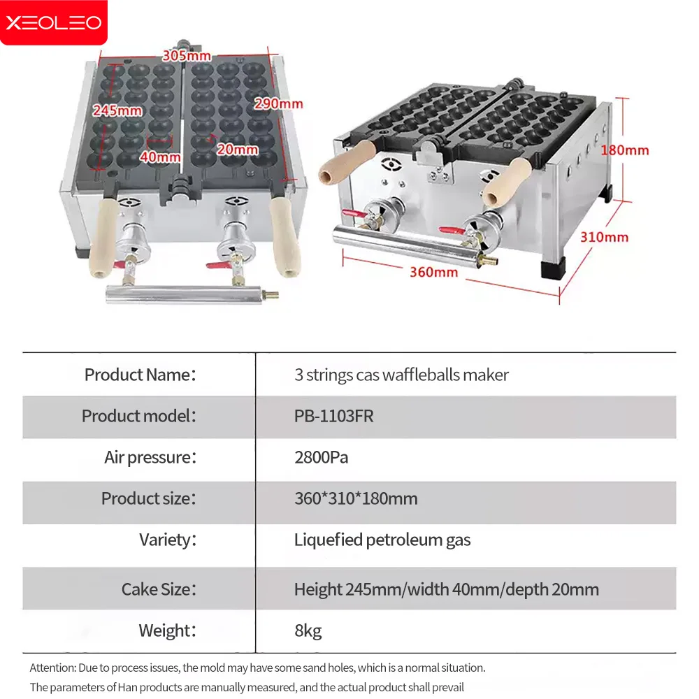 XEOLEO Electric Waffle Maker 1400W Candied Haws Skewer Machine  Skewers Waffle Machine Hairy Eggs Waffle Baker Machine