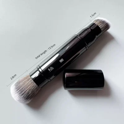 1pc Portable Dual ended Foundation Makeup brush Travel size Powder Base Make up brushes Angled Liquid Foundation Beauty tool 980