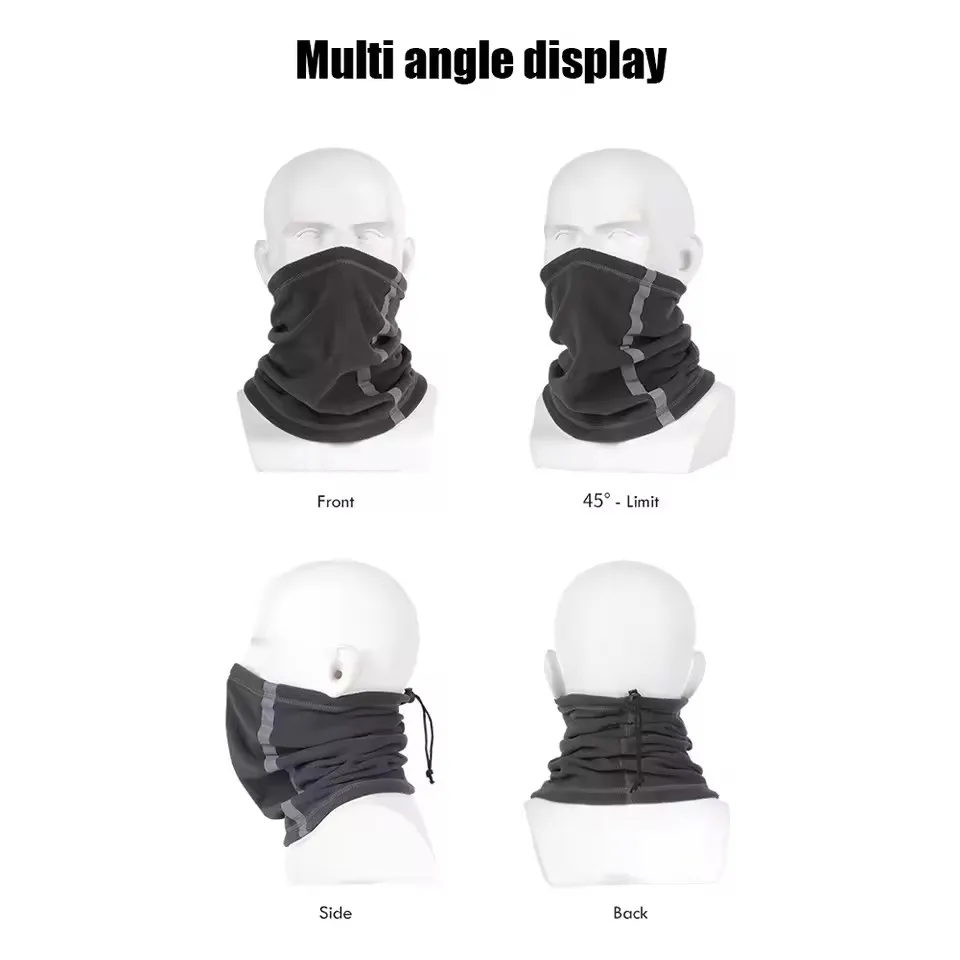 GTUBIKE Winter Warm Fleece Neck Scarves Reflective Skiing Neck Cover Mask Motorcycle Half Face Mask Scarf Riding Windproof