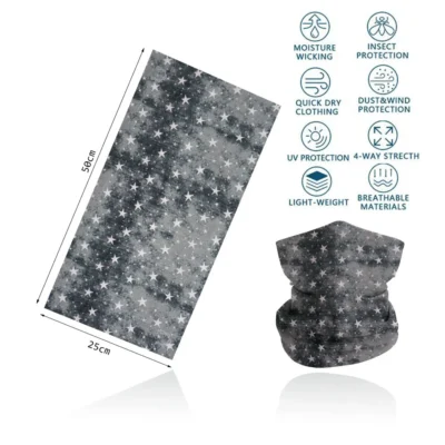 Seamless Bandana Sky Stars Printed Cycling Bandana Rave Face Mask Women Men for Dust Wind Sun Protection Face Scarf Mask Cover