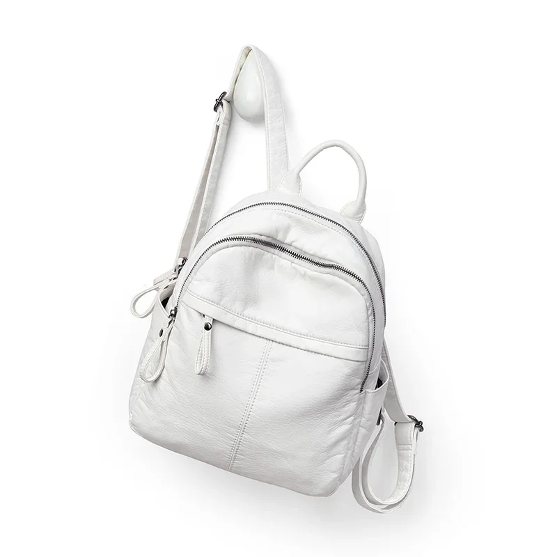 Women's Backpack Lady Bag Fashion Aesthetic Backpacks Cute Small Backpack Leather Bag White Bag Casual Anti-Theft Backpack