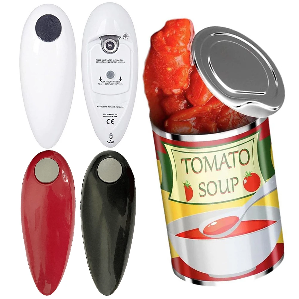 Electric Can Opener Smooth Edge Jar Opener Battery Operated Bottle Opener One Touch for Weak Hands for All Kinds of Jars Gadget