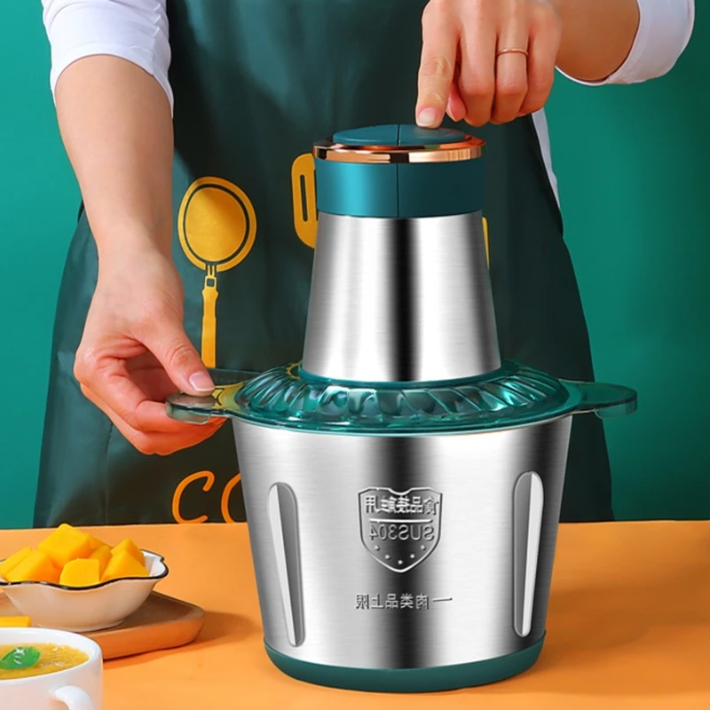 2L/5L Electric Meat Grinder Food Processor Chopper Stainless Steel Kitchen Machine Vegetable Chopper Slicer Machine Home Grinder