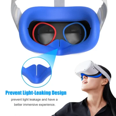 Silicone VR Face Mask For Meta Quest 2 Facial Interface Sweatproof Mask Face Cushion Lightproof Mask Face Cover VR Accessories