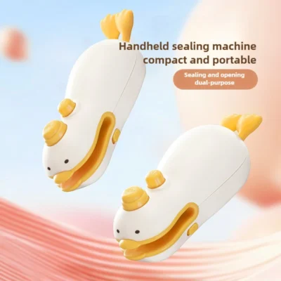 Cute Duck Handheld Vacuum Sealer Rechargeable Magnetic Bag Sealer for Freshness Portable Easy Use Kitchen Gadget 2 in 1 Mini