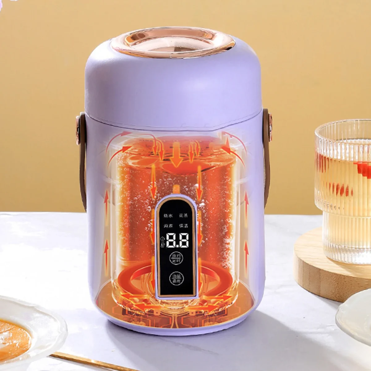 Electric Stewpot Mini Rice Cooker Efficient Heating Insulated Portable Multifunction Soup Porridge Stewpot for Home  Dorm