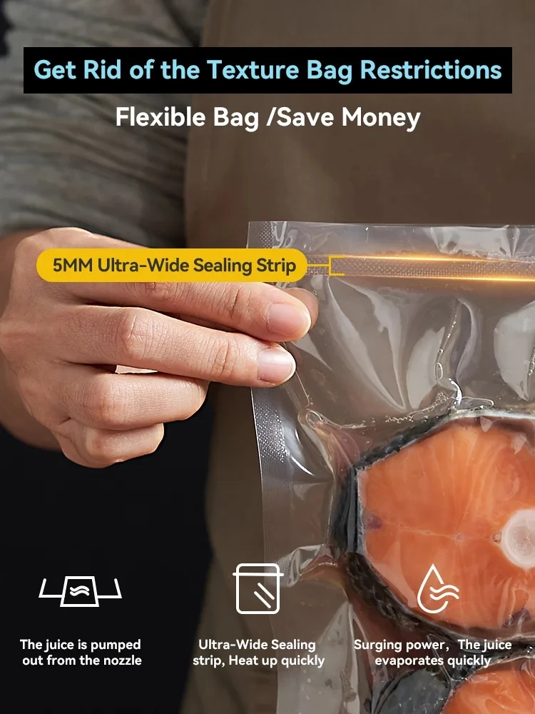 MAGIC SEAL MS175 Vacuum Sealer Machine For Sous Vide Food Plastic Bag Sealer Kitchen Packer Household Sealing Pakaging Machine