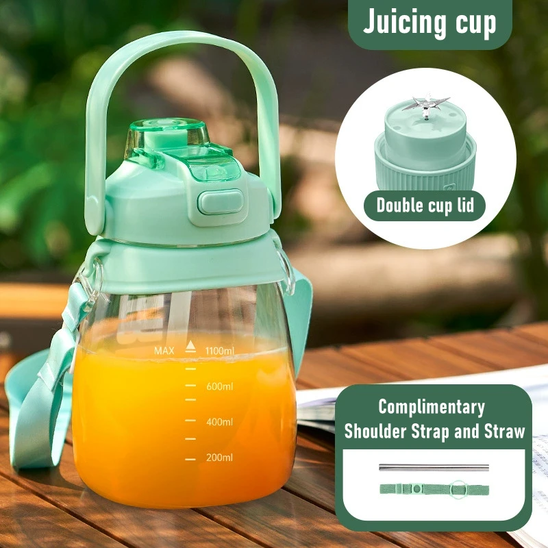 Multifunctional mini electric portable Juicer Blender juice cup  USB 1100ML travel handheld fruit smoothie Shakes Juicing Cup