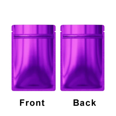 Flat  Aluminum Foil Mylar Ziplock Pouches Various Size Glossy Bag, 100pcs Heat Sealing Zipper Organizer Storage Bags