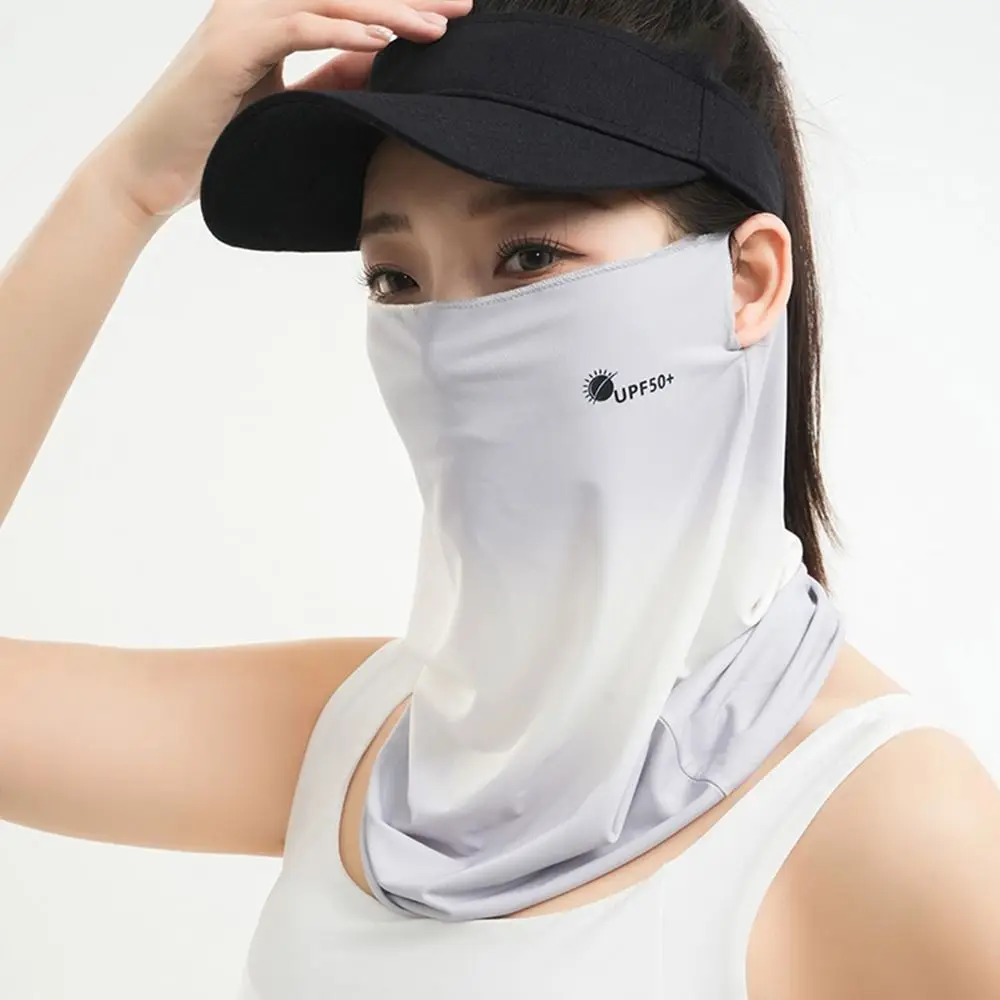 Breathable Sunscreen Face Veil Ice Silk Face Mask Sun Protection Neckline Face Cover Summer Cycling Hiking