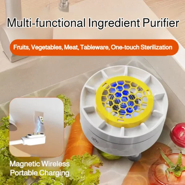 Home Wireless Fruit and Vegetable Cleaner Pesticide Residue Removal Food Purifier Turbine Purification Seafood and Meat Cleaner
