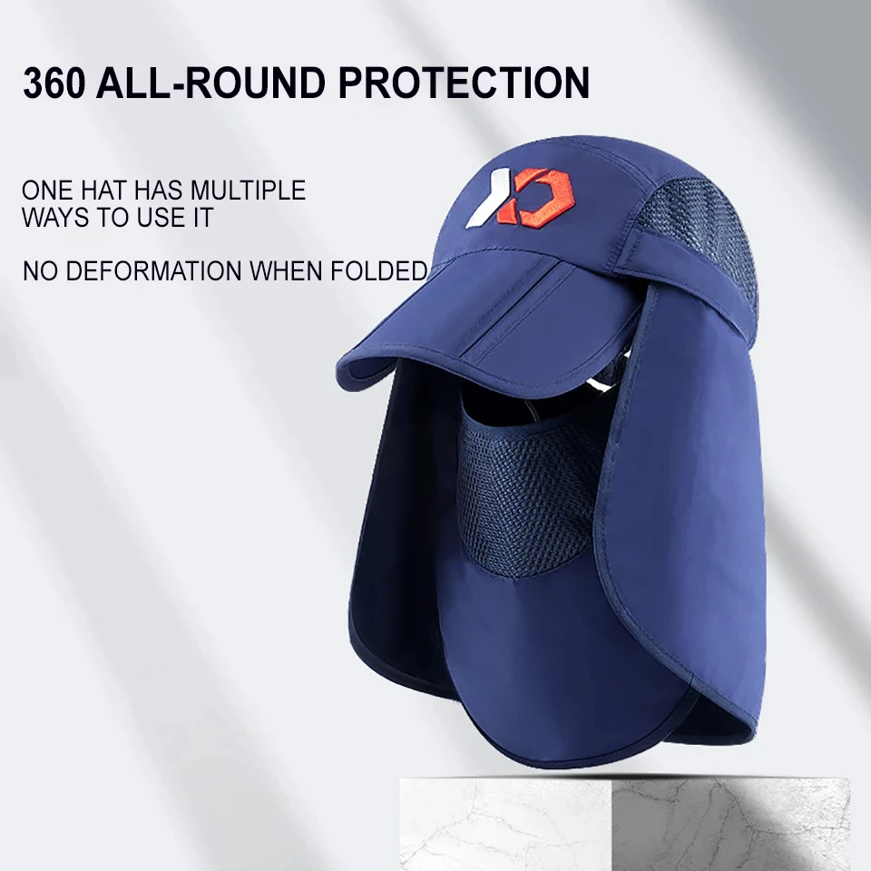 Neck protection sun hat, quick drying sun hat, fishing bike, mountaineering, men's detachable face mask, women's hat, outdoor