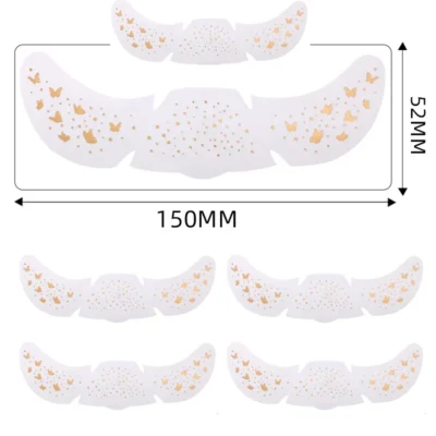 6Pcs/Set Glitter Skincare Freckles Face Tattoo Sparkle Temporary Tattoo Bow Love Kiss Makeup Patch Valentine's Day Face Tattoo