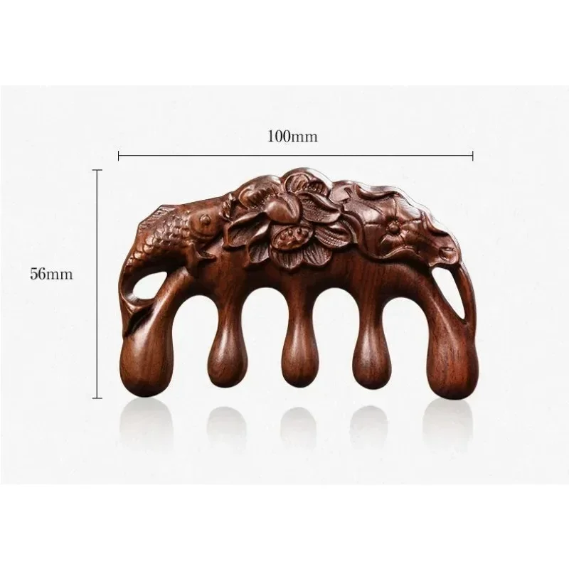 Sandalwood Meridian Massage Comb - Scalp & Face Therapy Tool for Hair Growth, Stress Relief & Anti-Static Detangling