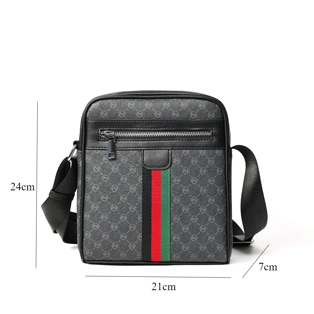 Luxury Design Men's Crossbody Bags Fashion Plaid Letter Printed Crossbody Bag Men Square Shoulder Bag Male Sling Messenger Bag