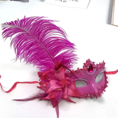 Venice Adult Masquerade Princess Mask Women Luxury Peacock Feathers Half Face Mask Party Performance Carnival Cosplay Costume