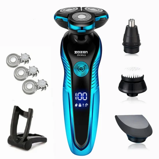 ZOZEN Rotary Electric Shaver Rechargeable Electric Razor Shaving Machine for Men Beard Trimmer Waterproof Wet-Dry Use ZN3015