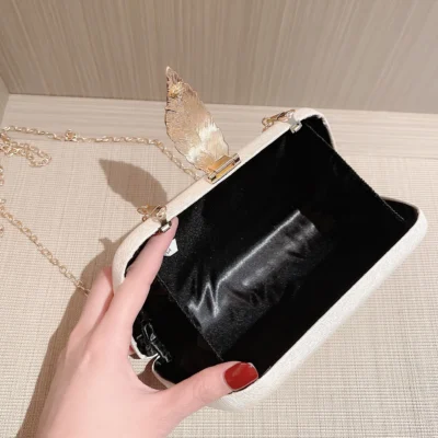Women's Fashion Classic Leaf Buckle Box Dinner Bag Clutch Party Bag Annual Party Bag Reception Handbag Chain Bag Wedding Mini Ba