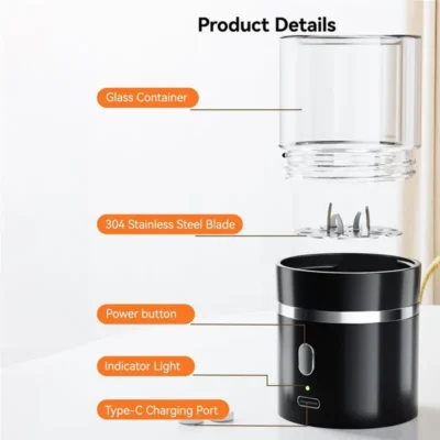 ASWUT-Pill Crusher Fine Powder Electric Grinder - Portable Cordless Pill Crusher For Travel, Easily Crush Pills
