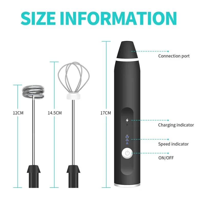 Portable Electric Milk Frothers Handheld Blender Cappuccino Cream Egg Beater Food Blender USB Mini Coffee Maker Whisk Mixer