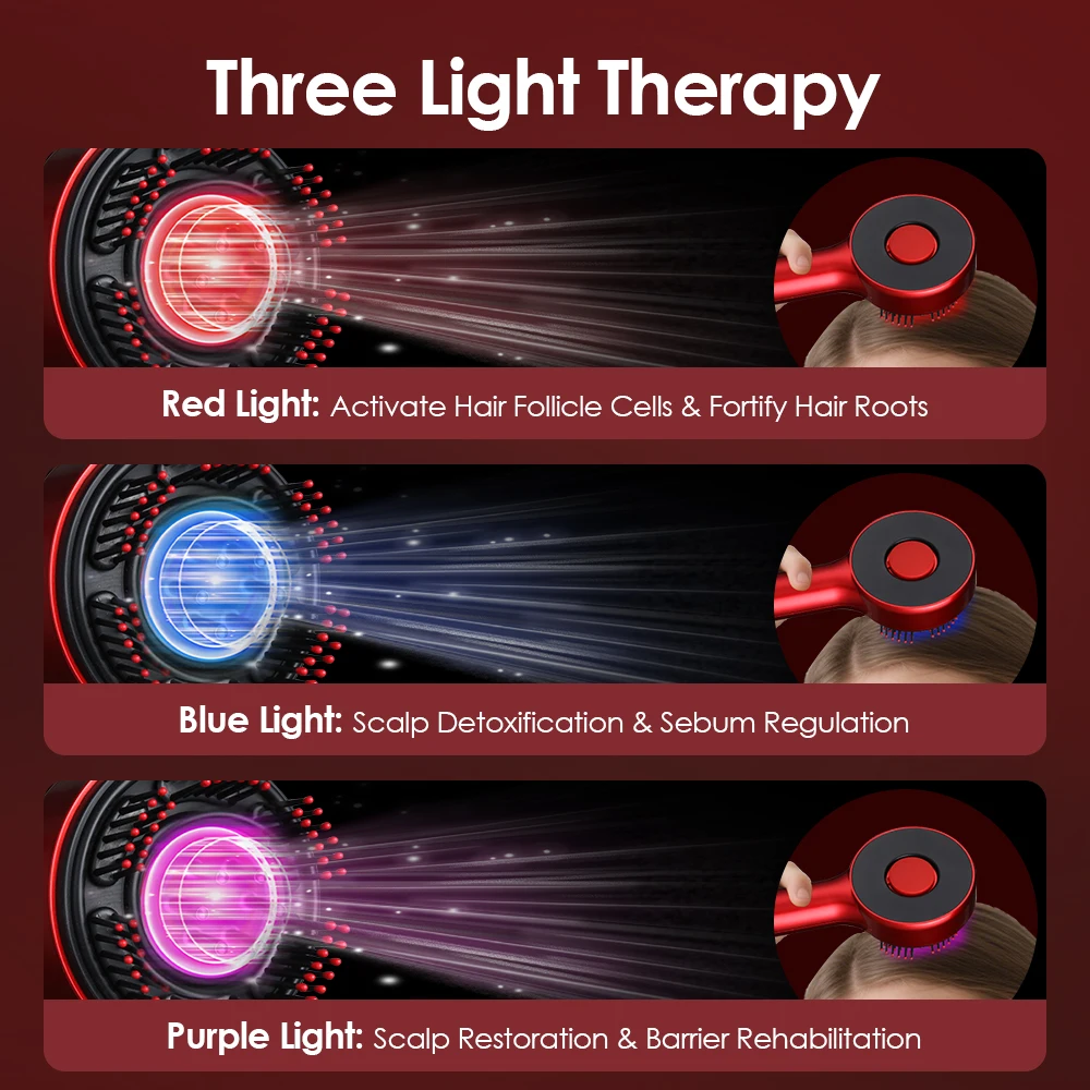 Electric Vibration Massage Comb Portable Hair Follicle Comb Scalp Oil Liquid Applicator Head Massager Hair Growth Anti Loss Care