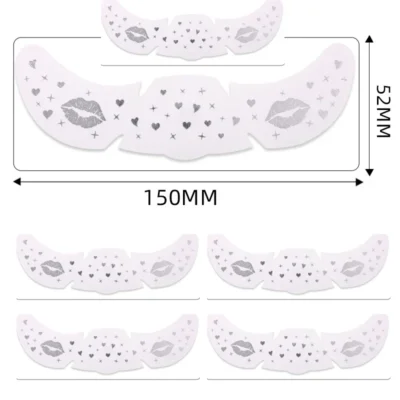6Pcs/Set Glitter Skincare Freckles Face Tattoo Sparkle Temporary Tattoo Bow Love Kiss Makeup Patch Valentine's Day Face Tattoo